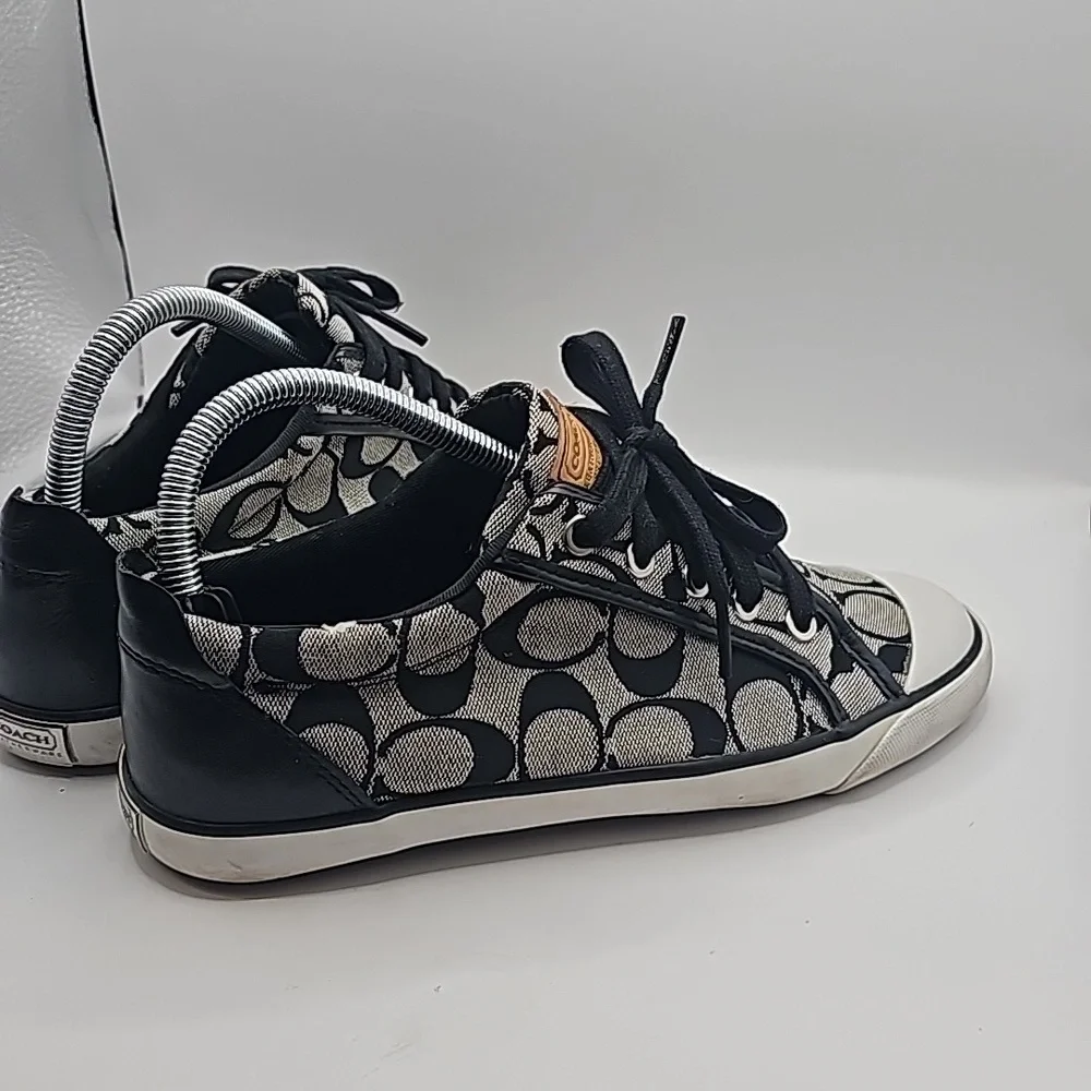 Coach Barrett Sneakers womens Black White size 7.5 - Picture 4 of 9